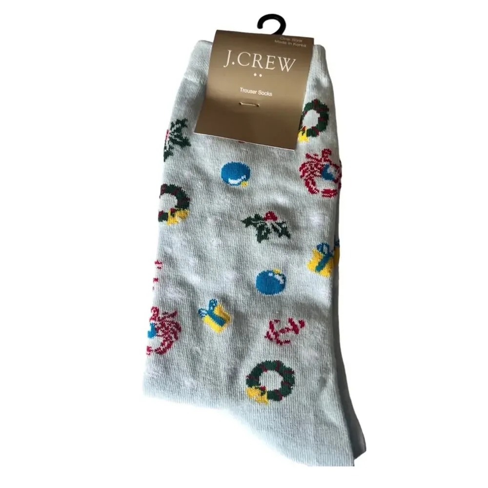 J.Crew Trouser Holiday Style Socks One Size NWT